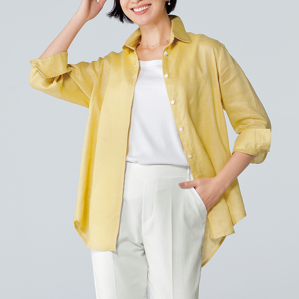 ブライトカラー･フレンチリネンブラウス／当社限定