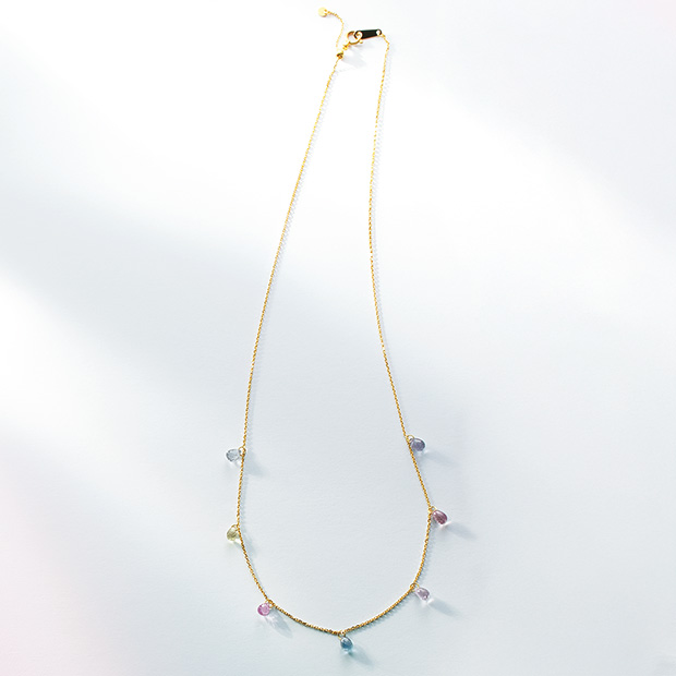 非加熱サファイア･ステーションネックレス