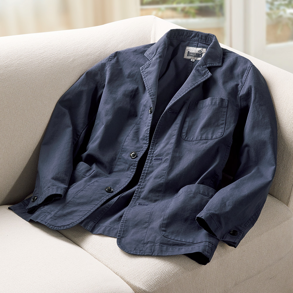 ムラ糸バックツイル・硫化染めジャケット