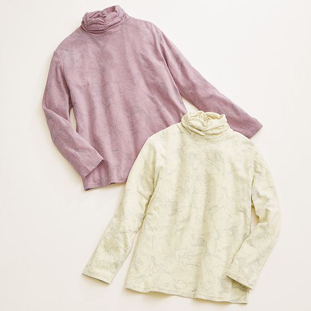 カレンサーモ･シャーリングネックプルオーバー／お花柄