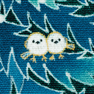 加賀友禅フレームアート「雪降る夜のシマエナガ」