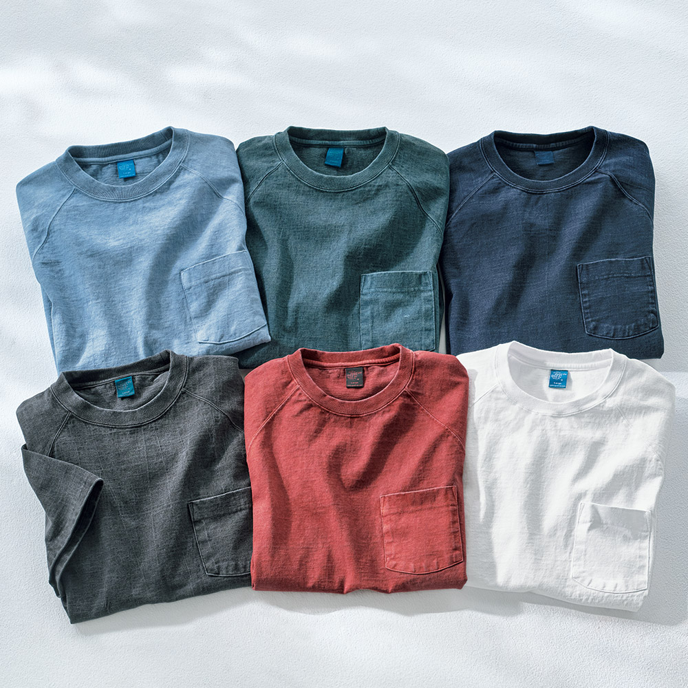 ヘビーウェイト･米綿ラグランポケットTシャツ／2色セット