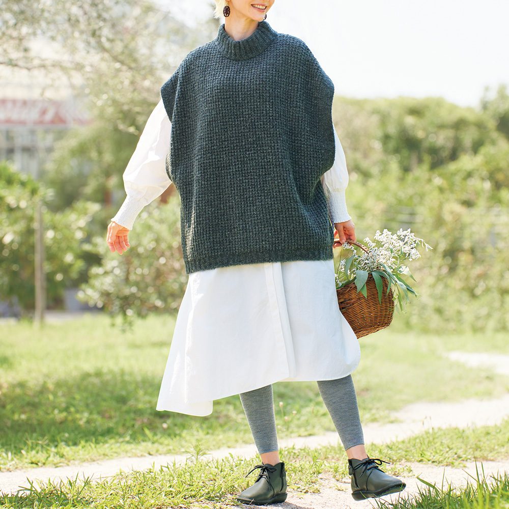 シャーリングスリーブ･シャツワンピース