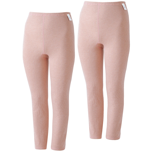 肌側起毛ふんわりあったかボトムス足首丈（2枚組）