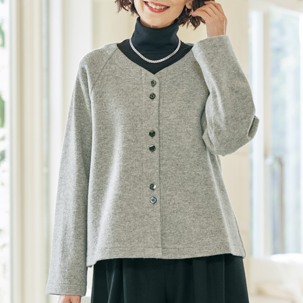 ウール天竺のカーディガンジャケット