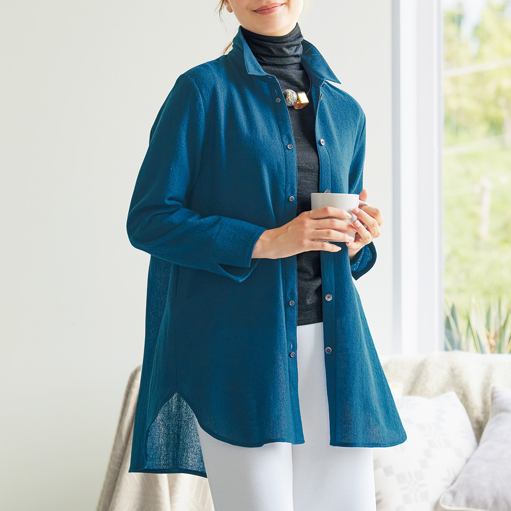 ウールガーゼブラウス