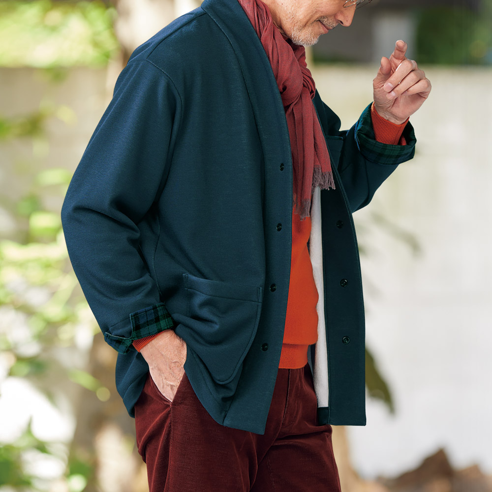 滑らか裏起毛ソフトサーモ･リビング羽織