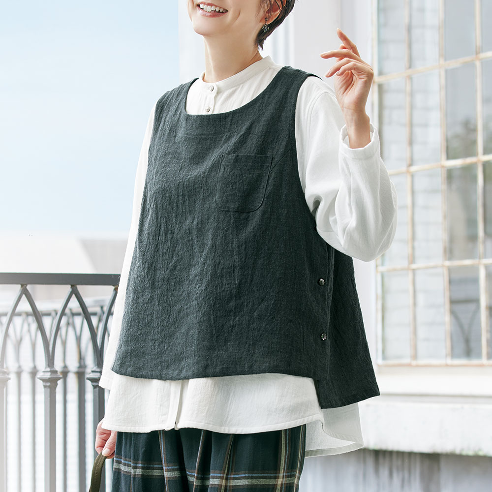 バンドカラーブラウス