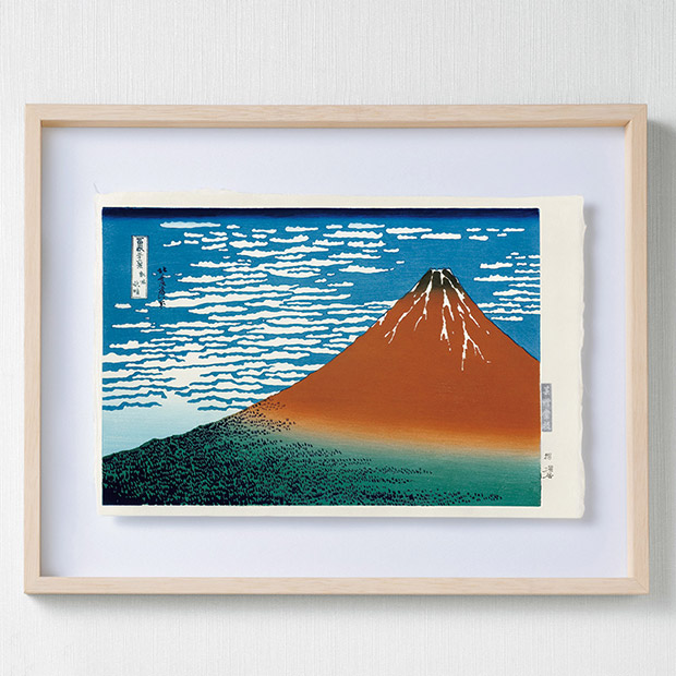 葛飾北斎「冨嶽三十六景」（木版画）／浮かせ額装