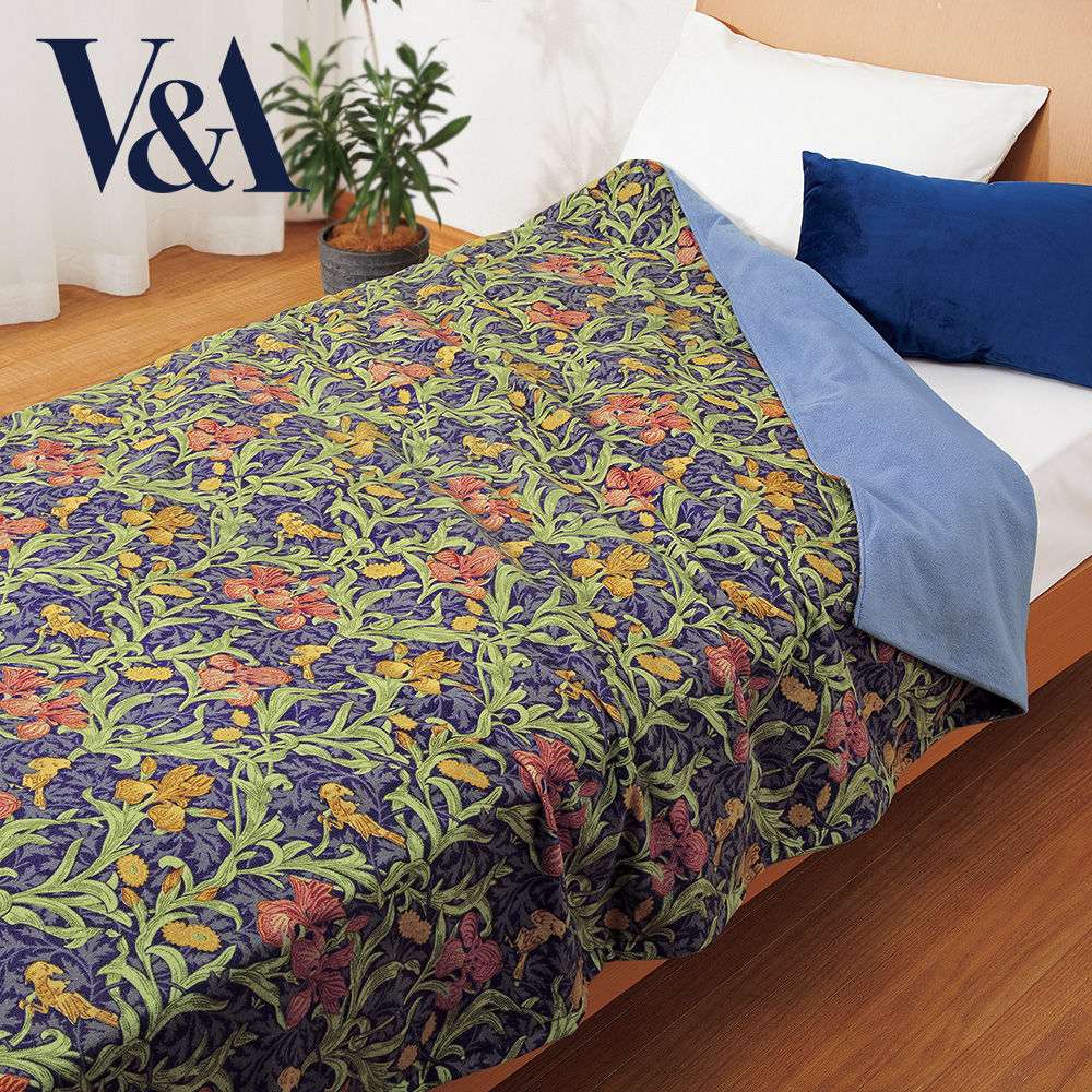 ウォームパイルカバー／シングル／アイリス柄