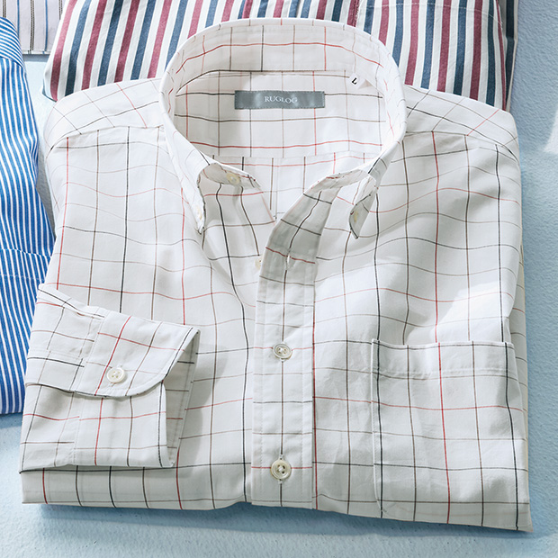 ハイカウントブロードチェック長袖シャツ