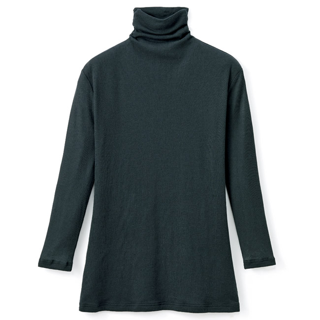 綿シフォン･ハイネックプルオーバー／七分袖