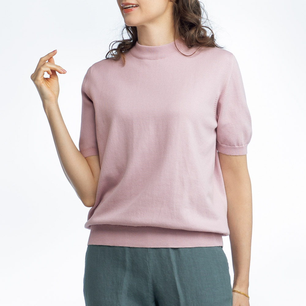 コットン半袖ニット