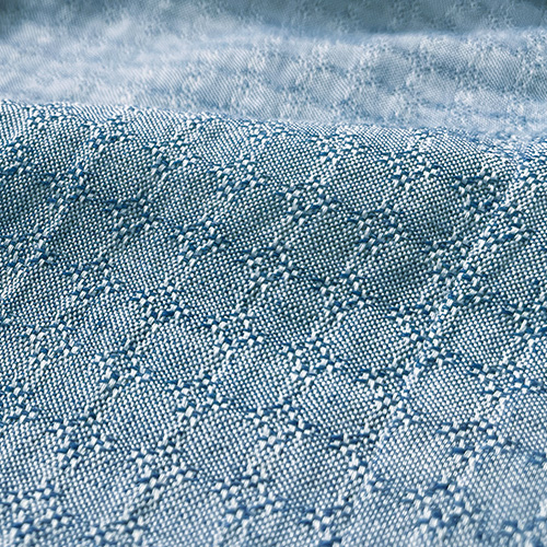 麻混シャンブレージャカードシャツ