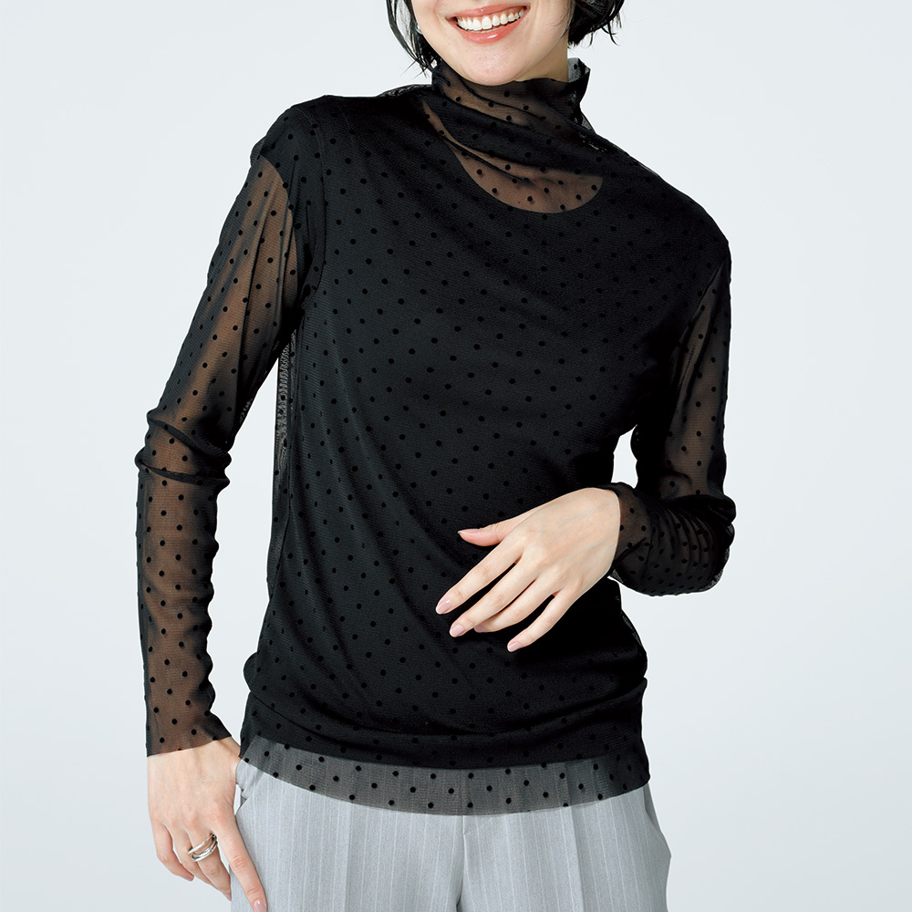 コットンストレッチキャップスリーブプルオーバー