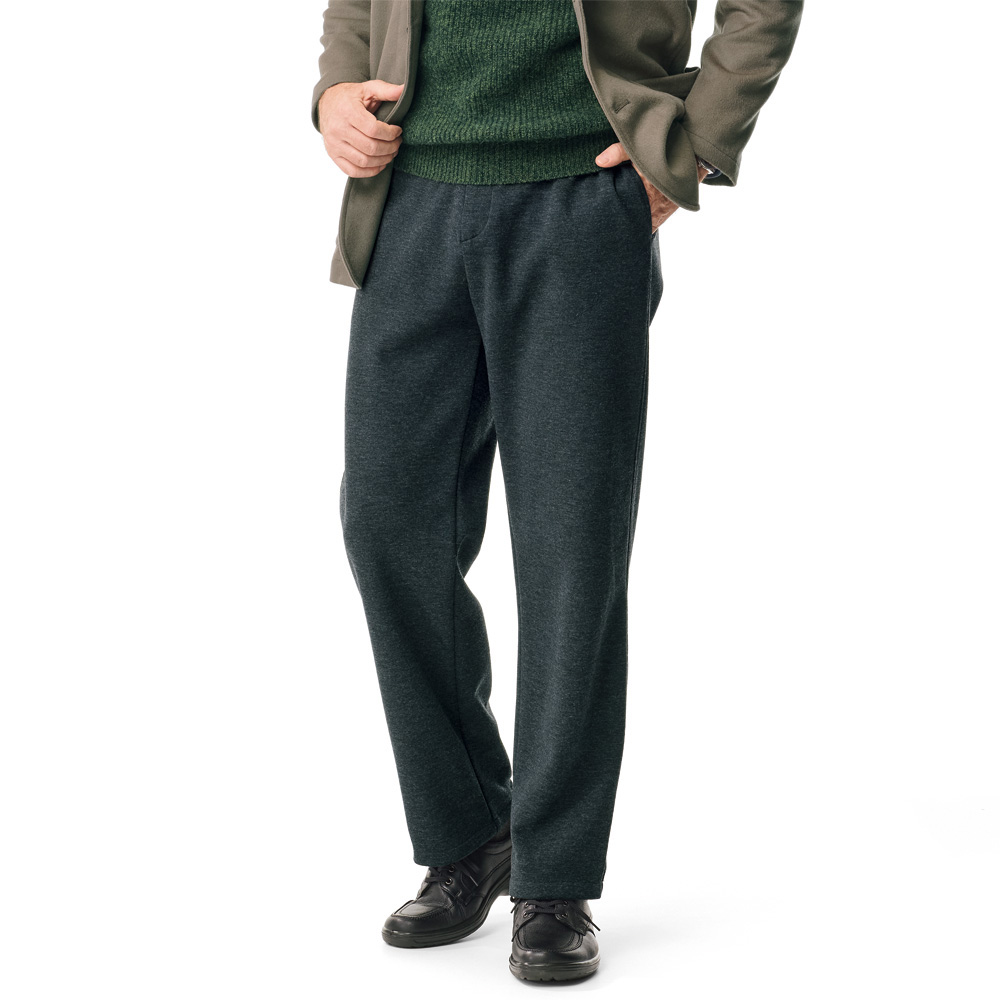 ウール混ダンボールニットのイージースラックス