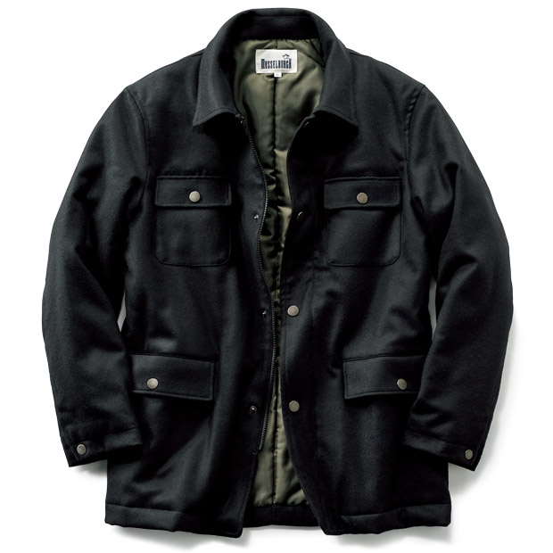 ウール混フラノ・中わたフィールドジャケット