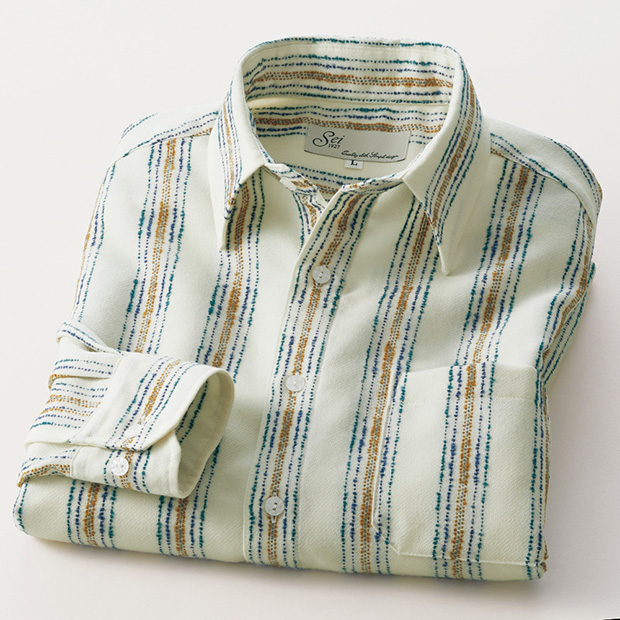 洗える尾州ウール・リング糸使いのシャツ