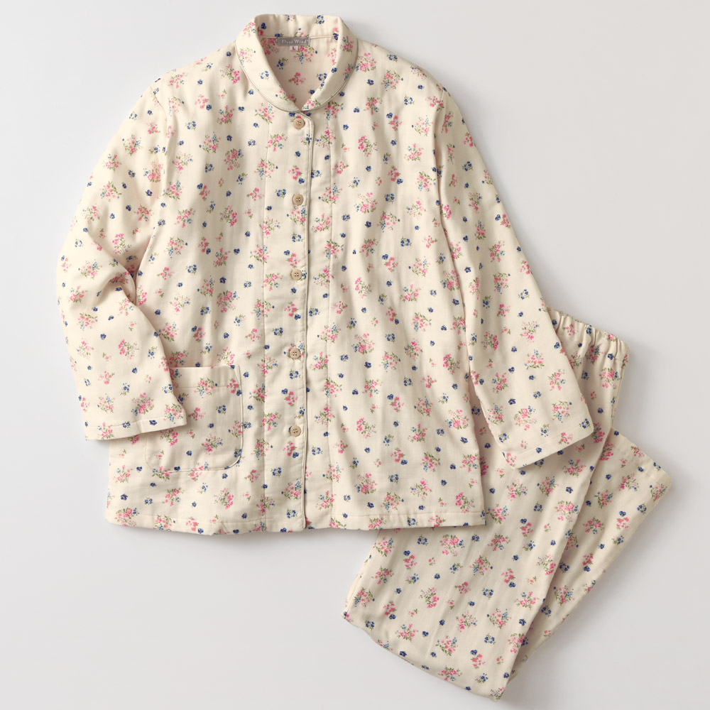 トリプルガーゼ花柄パジャマ