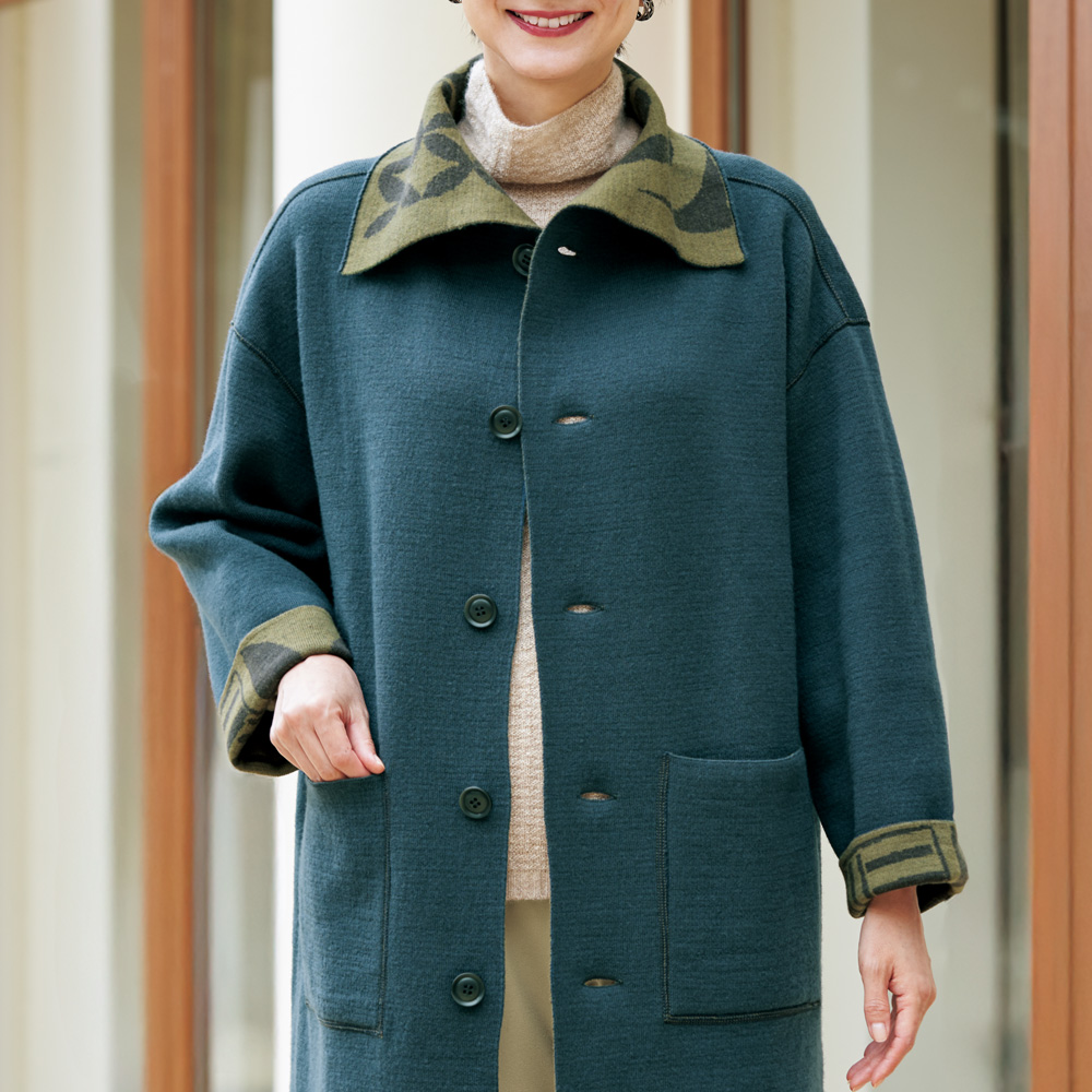 カシミヤ柄編みプルオーバー