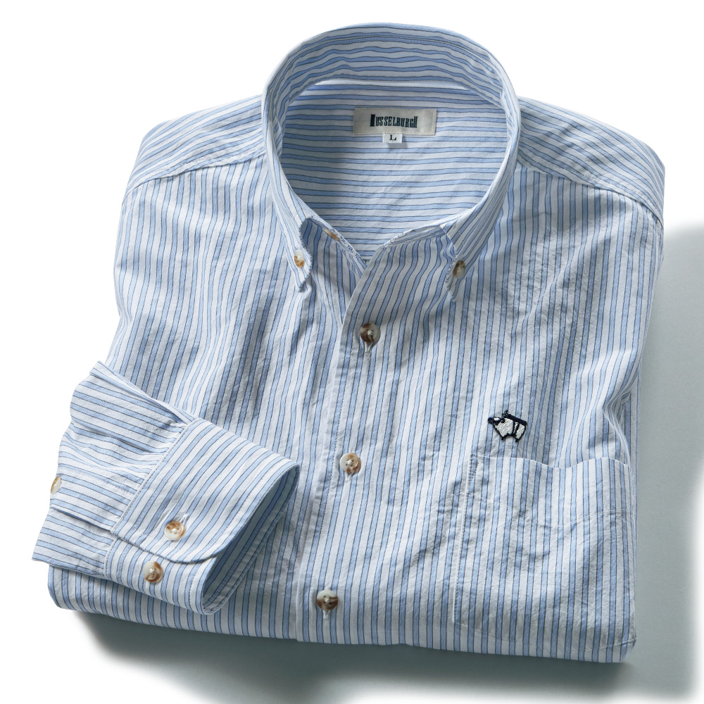 ダブルワッシャー・ブルーストライプB.D.シャツ