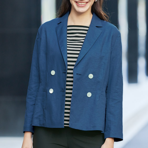 リネンコットンダブルジャケット