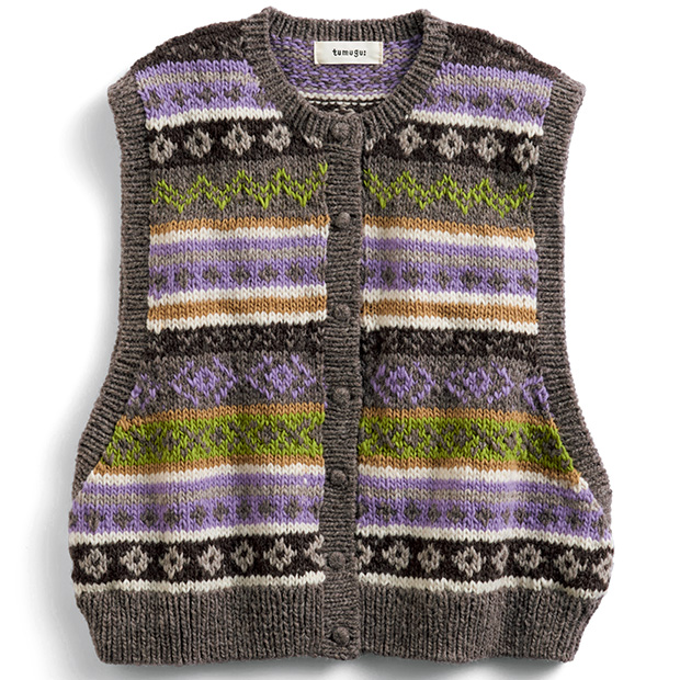 ロービングウールジャカードベスト