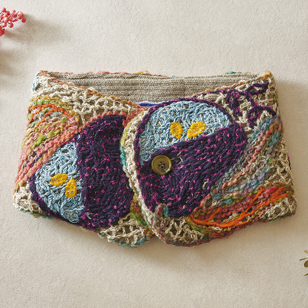 洋なし柄コード刺しゅうミニストール