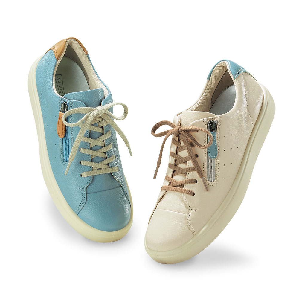 ファスナー使いレザースニーカー