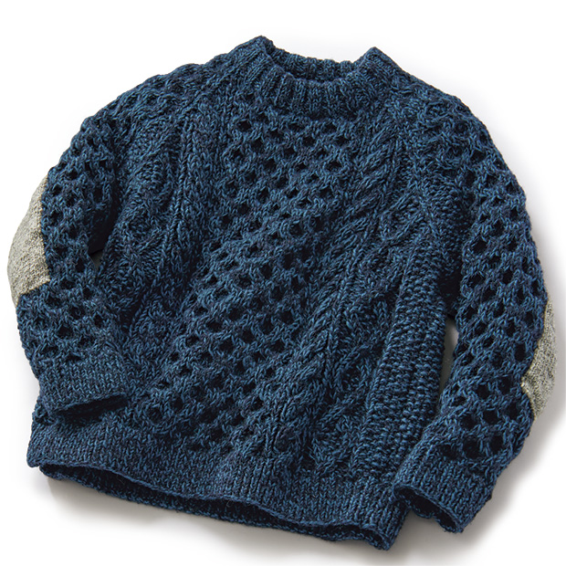 手編みクルーネックセーター