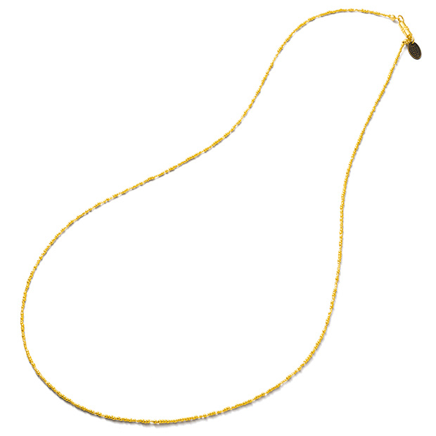 多面カットのメタリックビーズ･ロングネックレス