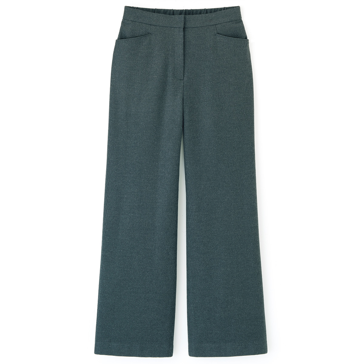 両面起毛ストレートセミワイドパンツ