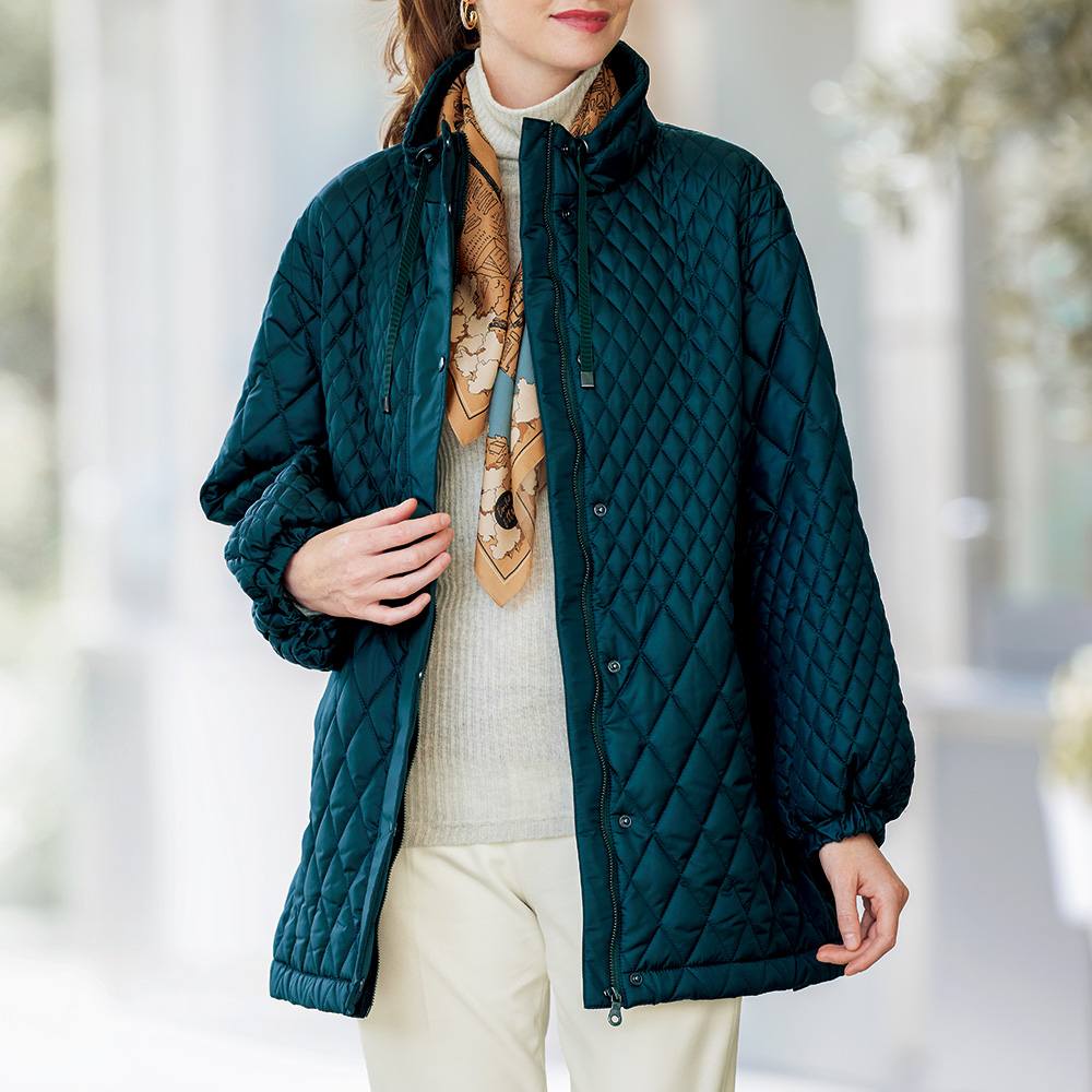 変形ダイヤ柄キルティングジャケット