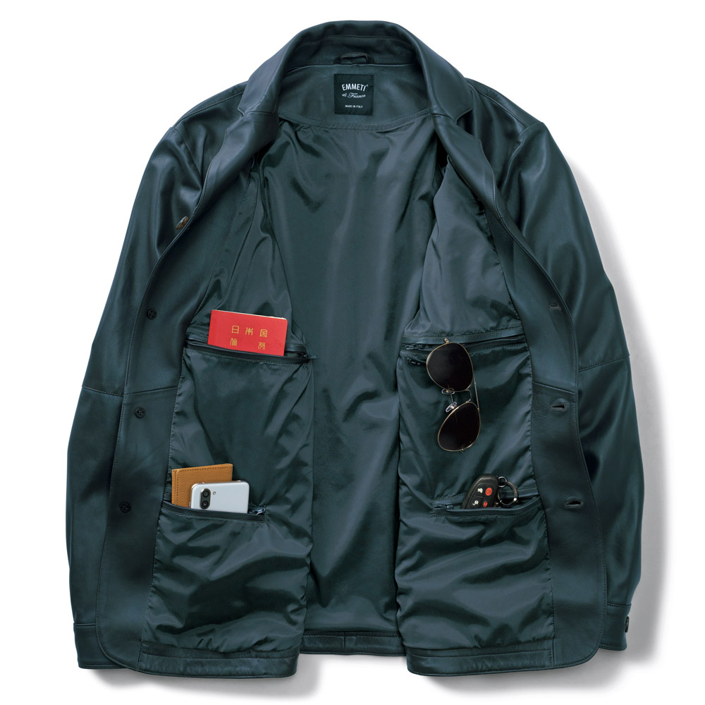 7ポケット･撥水ラムナッパレザージャケット／PARIDE