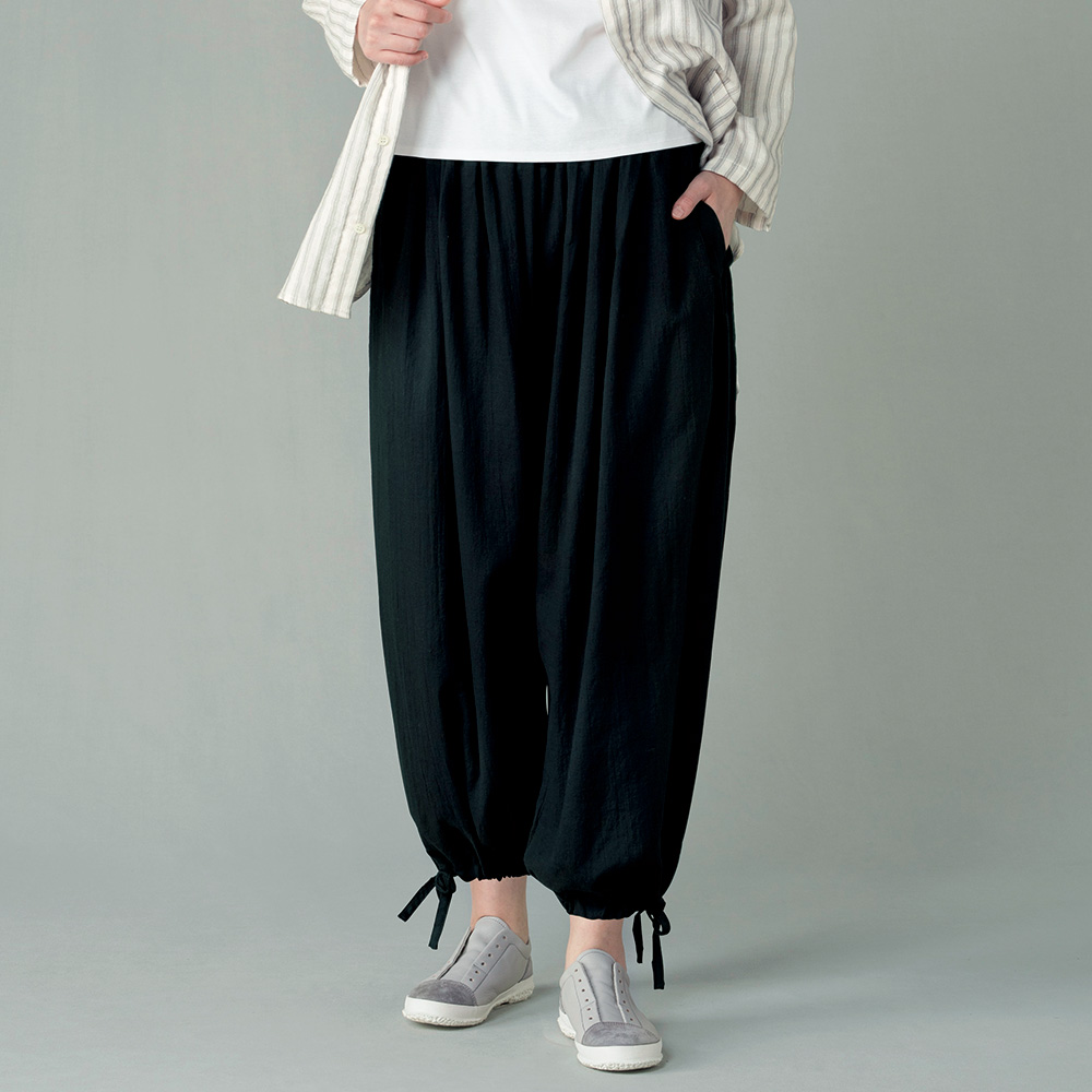 Pub コットンウールの裾リボン付きパンツ ライトアップオンラインストア