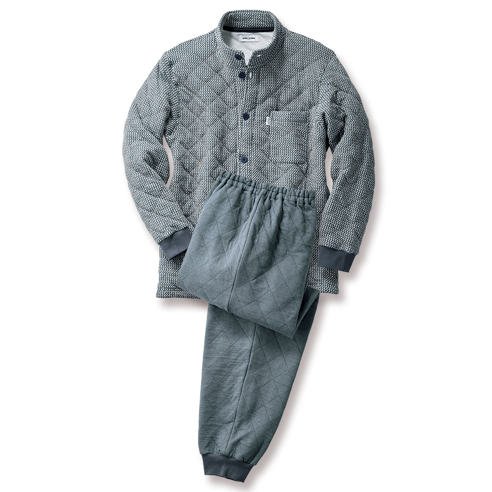 キルティングハイネックニットパジャマ
