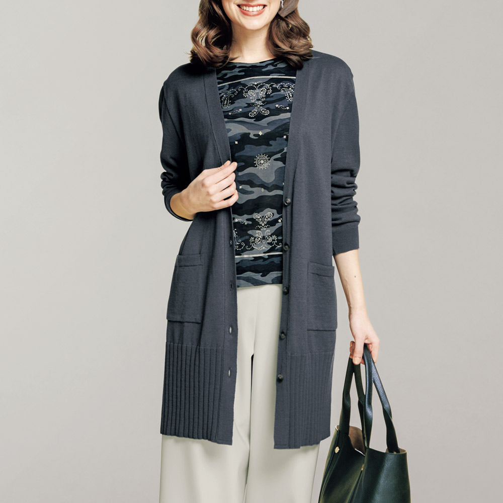 コットンリネン･ロングカーディガン