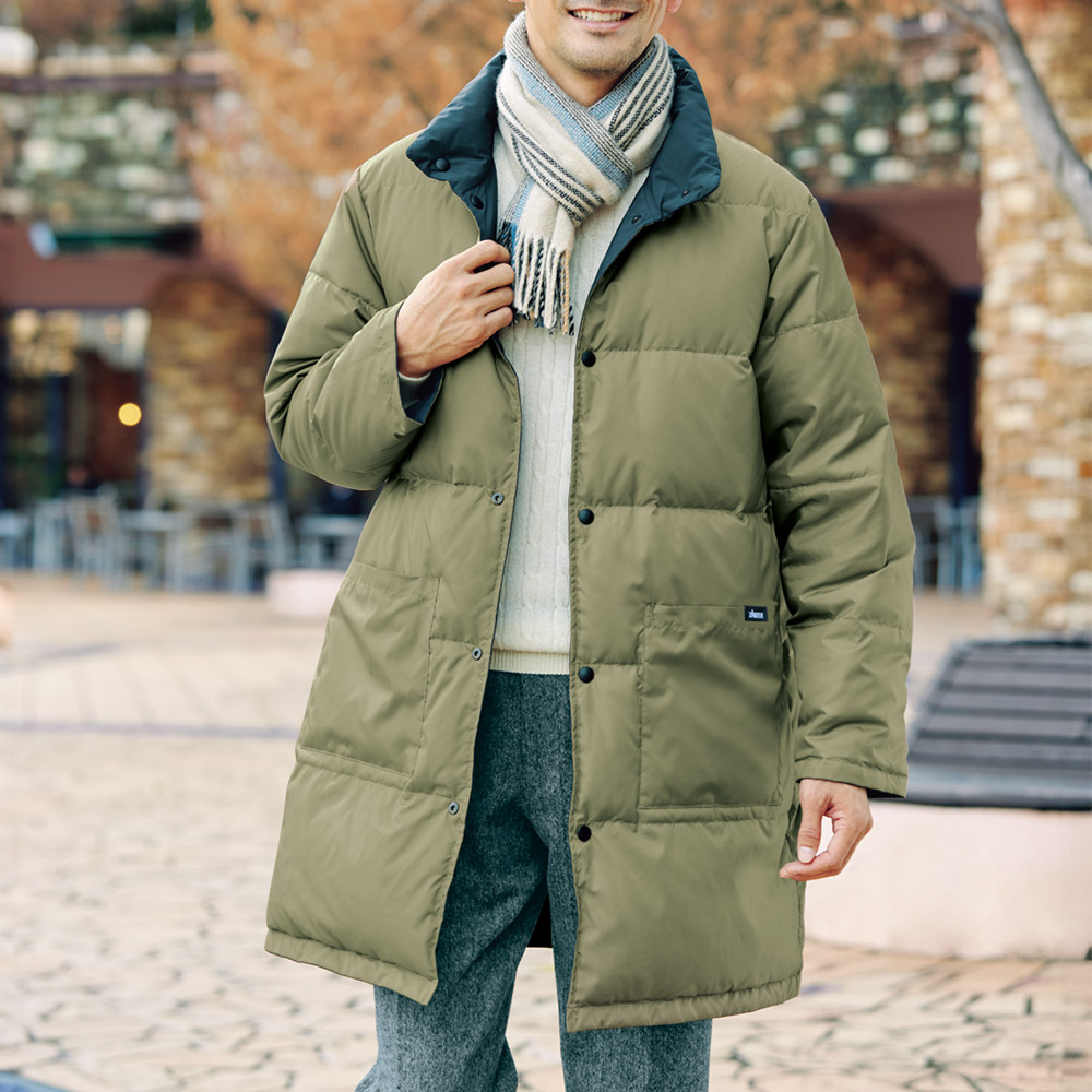 リバーシブル・軽量ダウンコート