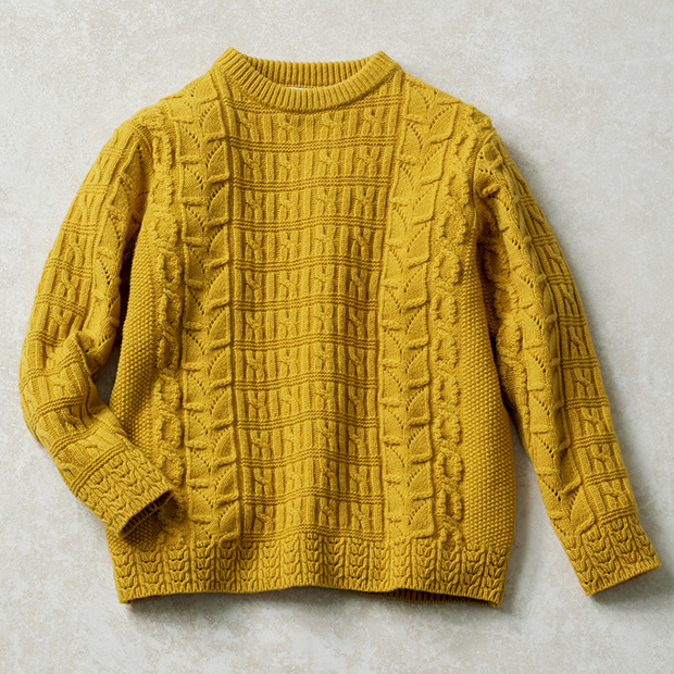 ウールの柄編みプルオーバー