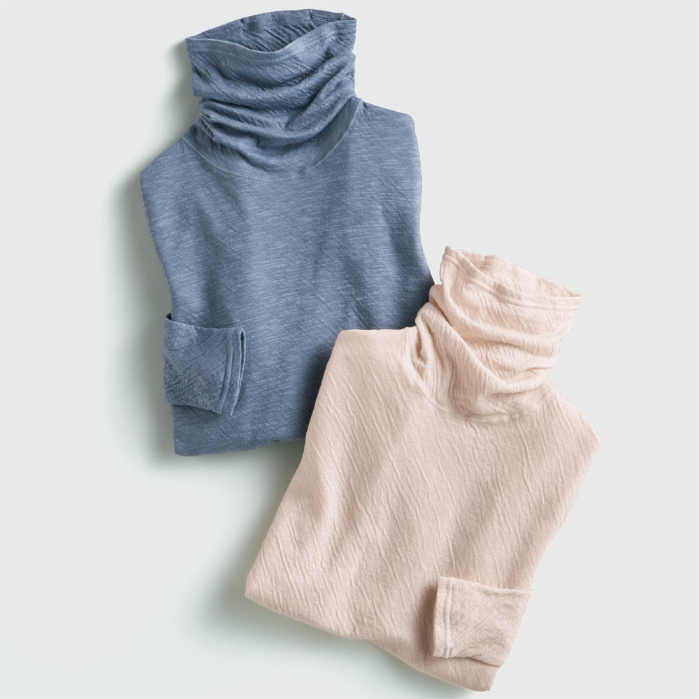 二重天竺タートルネック