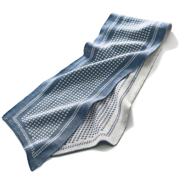 洗えるシルクニットスカーフ／スクエアドット