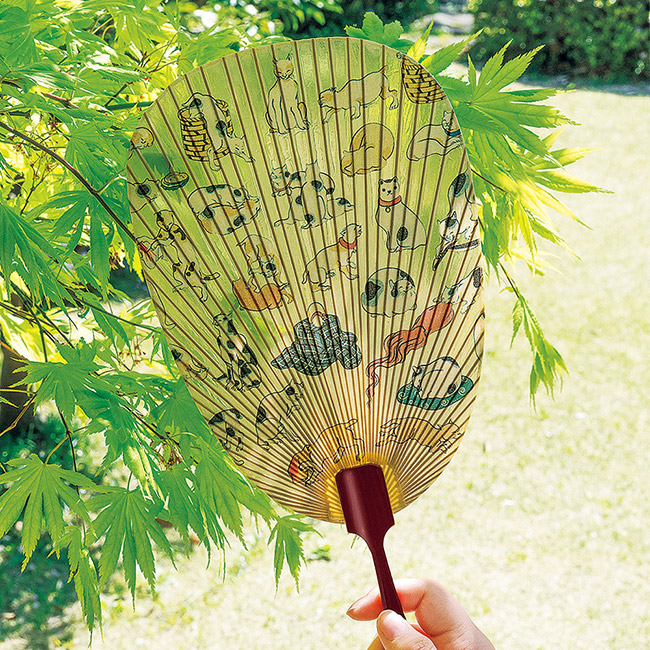 美濃和紙の水うちわ／国芳の猫（2本組）