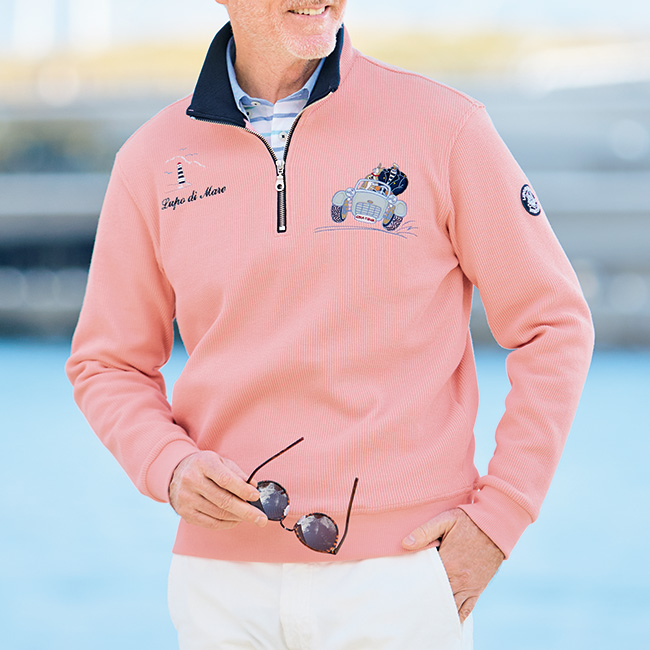 畦調ダブルフェイス・ハーフジッププルオーバー/カーライフ