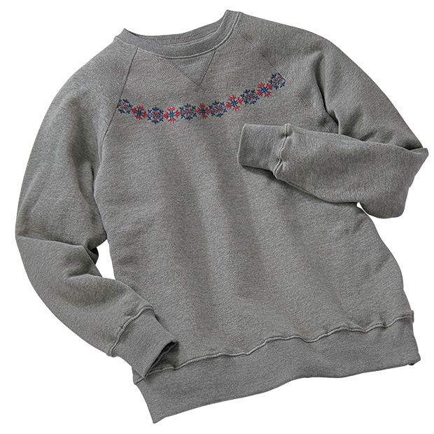 インド綿・エンブロイダリースウェットシャツ