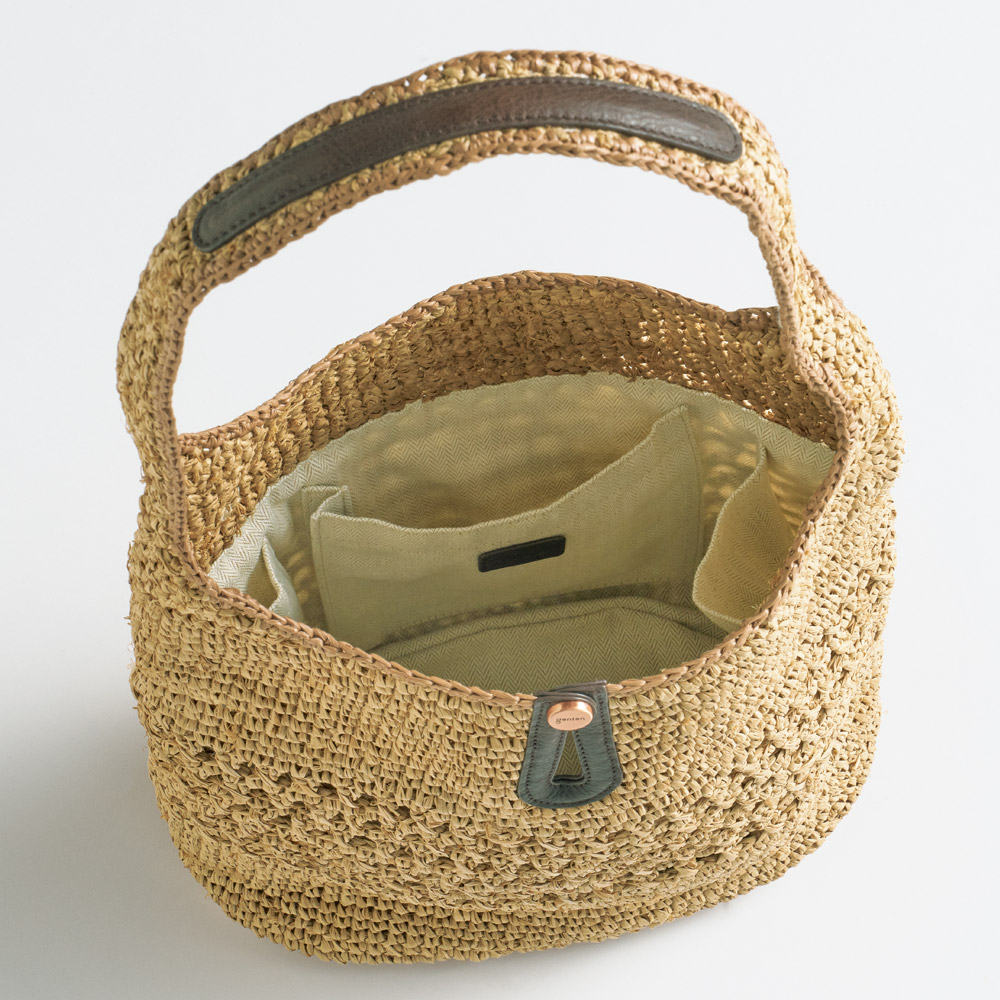 紅茶染めラフィアバッグ