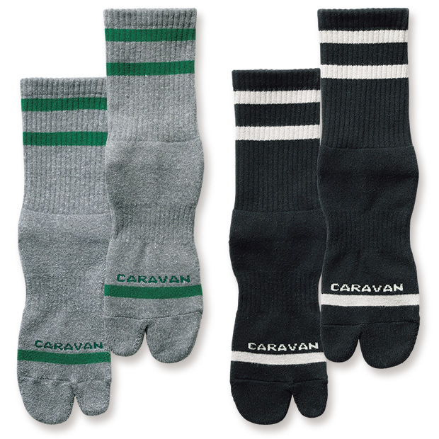 立体成型･滑り止め付き足袋ソックス／2色&times;2足組