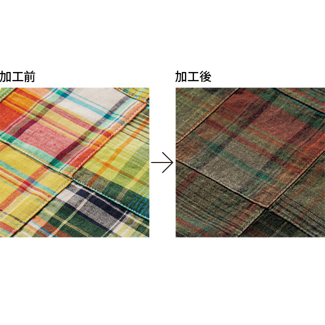 墨染めマドラスチェック･パッチワークパンツ