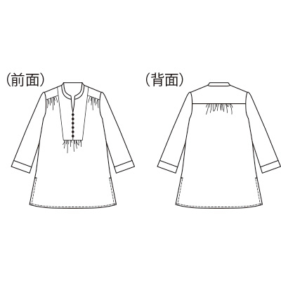 更紗柄コットンプリントブラウス