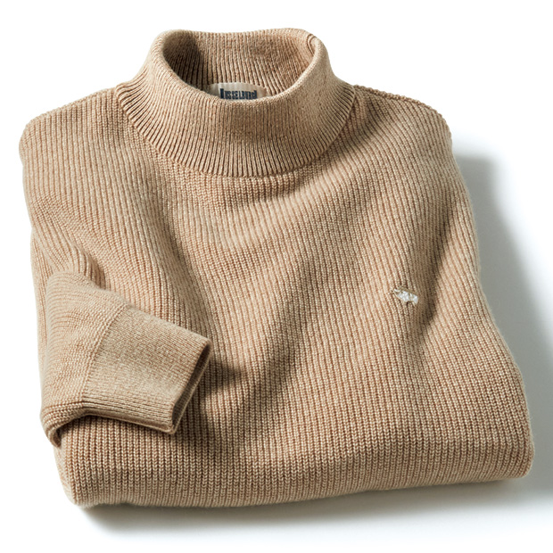 カシミヤ･畦編みモックネックセーター