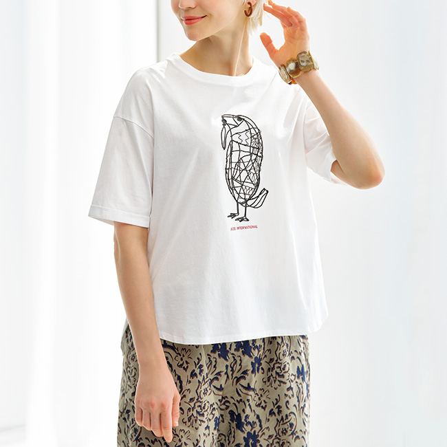 鳥柄Tシャツ／ハシビロコウ